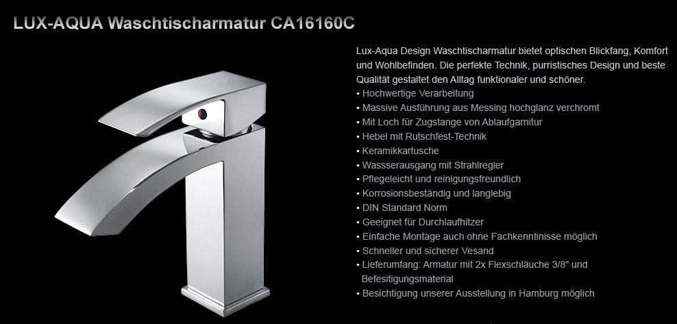 Waschbecken Waschtisch Armatur Einhebelmischer Wasserhahn Mischbatterie